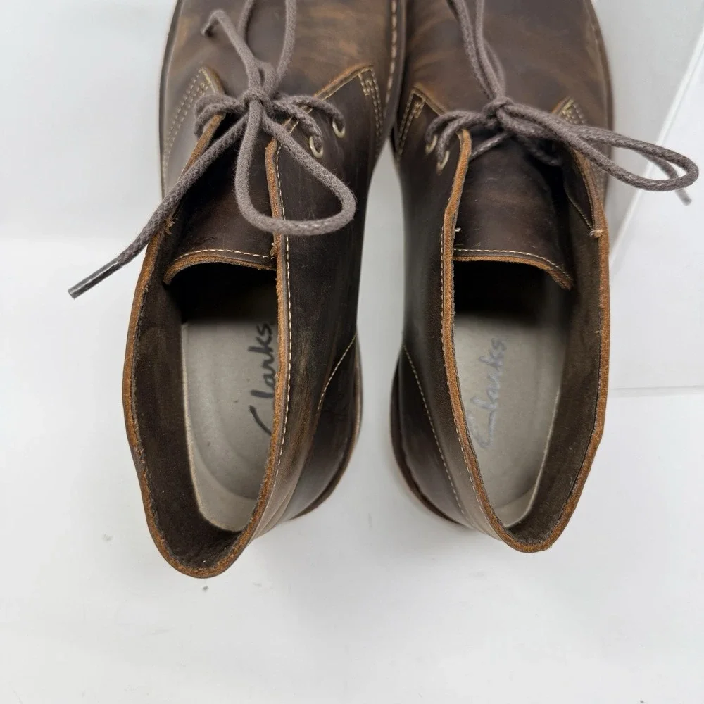 Clarks Bushacre 2 Desert Chukka Boots Men's Size 11 Brown Leather 15522 Casual